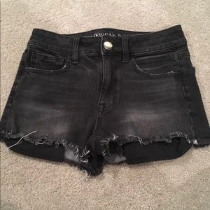 American eagle high rise shortie black shorts 0